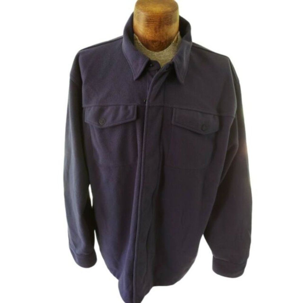 TOMMY HILFIGER Men's Navy Blue Full Zip Fleece Jacket Size Extra Large XL